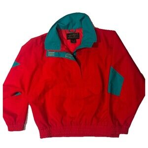 VTG  Eddie Bauer  Anorak Jacket Mens S Windbreaker Kangaroo Pocket 1/2 Zip 90s